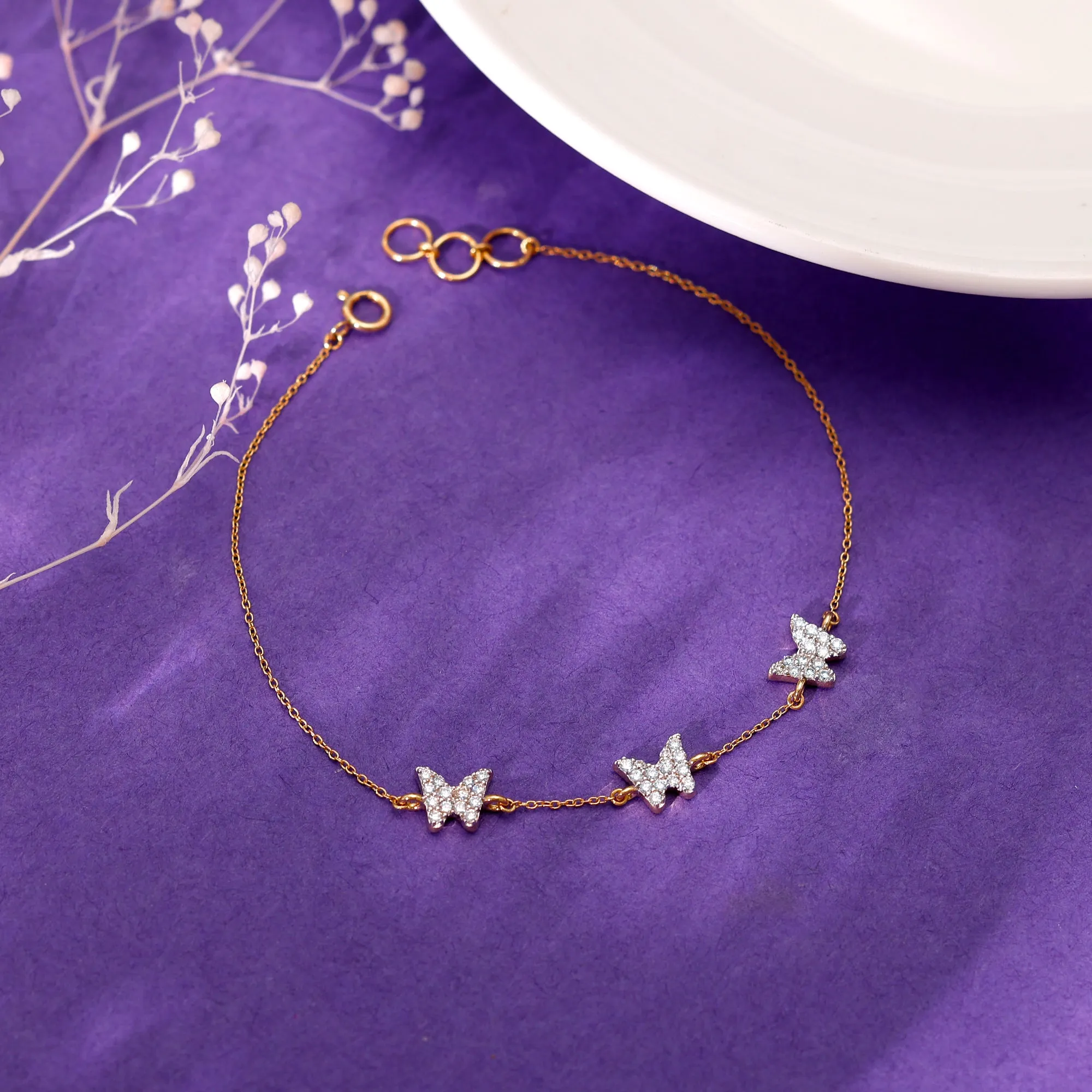 Gold Butterfly Diamond Bracelet Giva