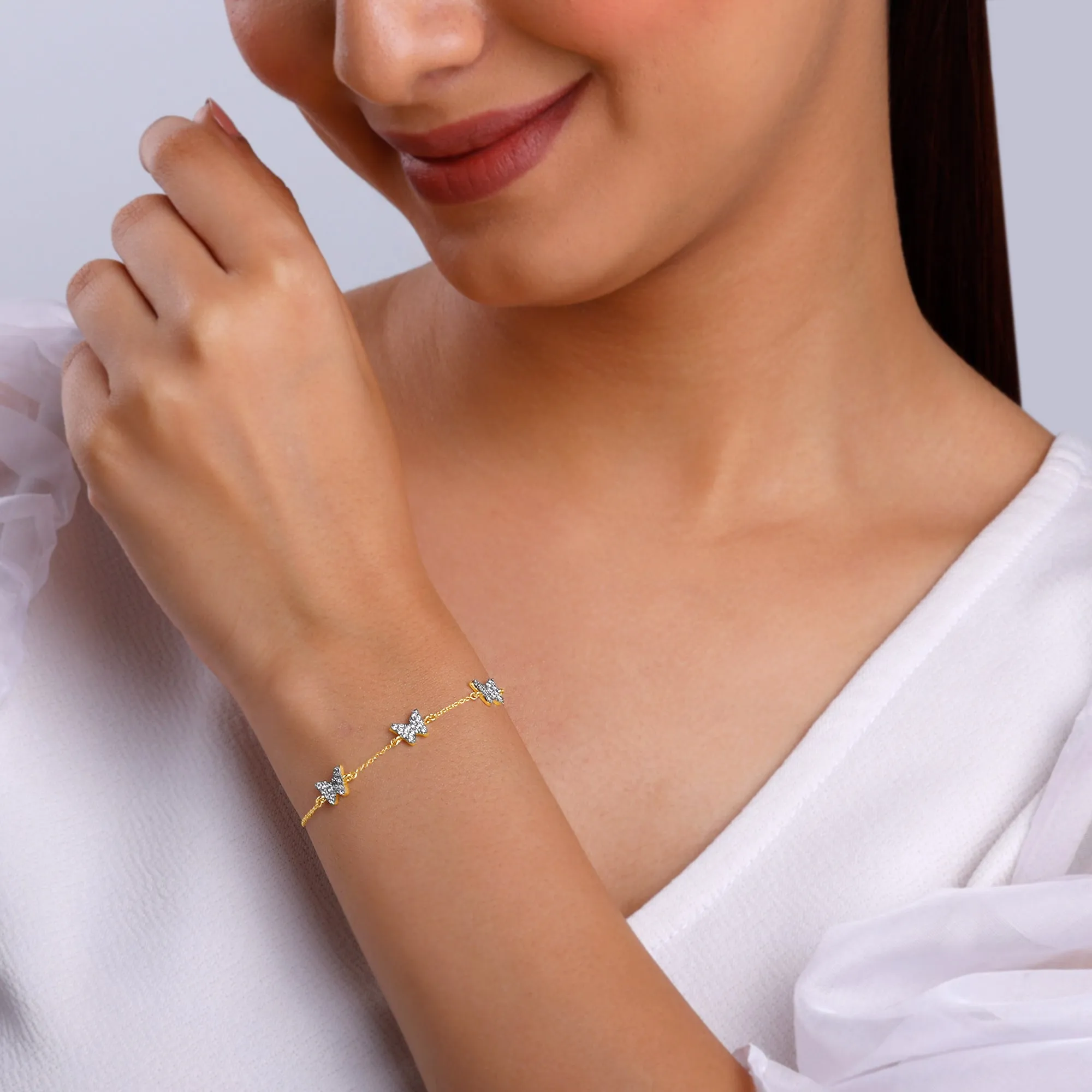 Gold Butterfly Diamond Bracelet Giva