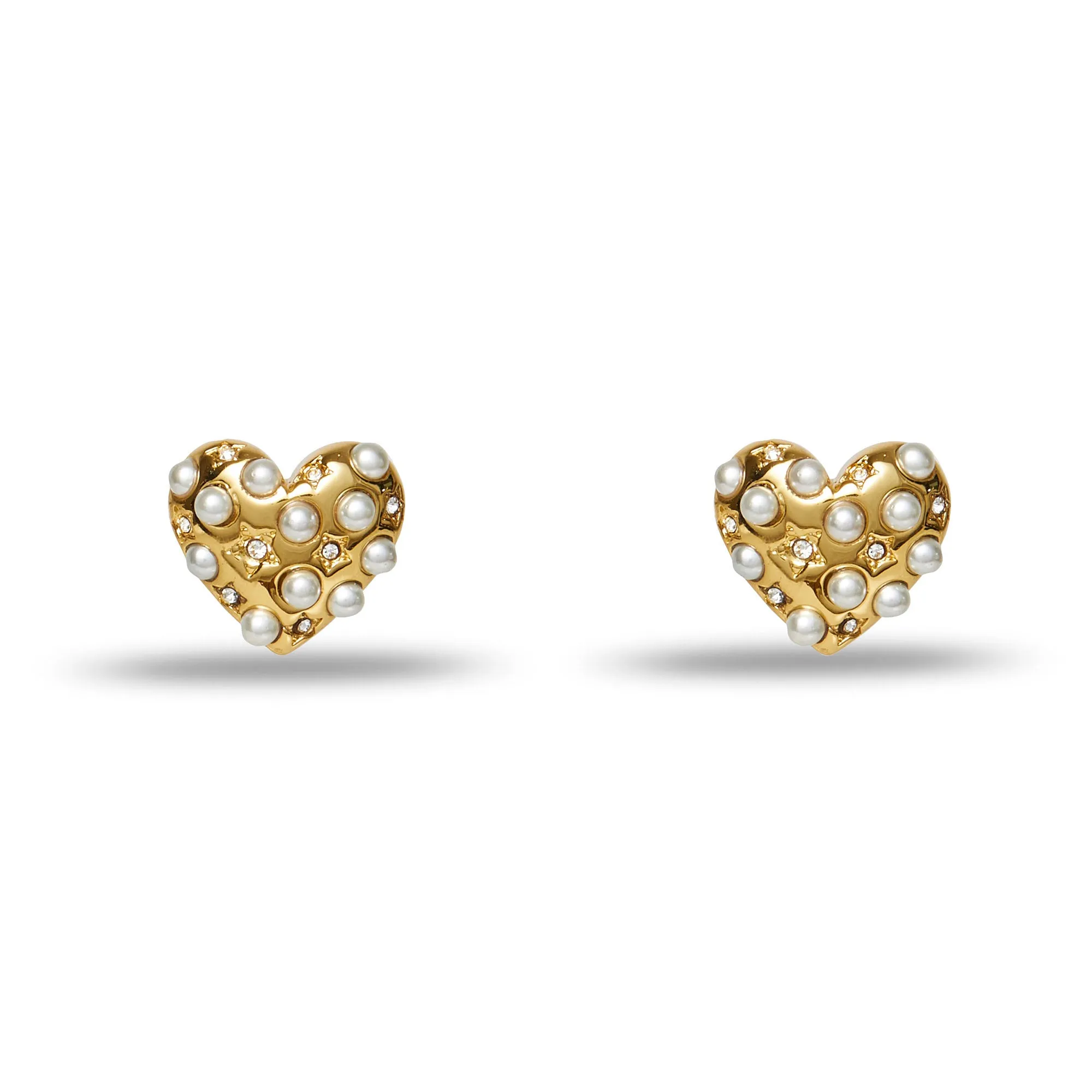 Gold Celestial Heart Studs