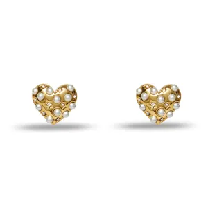 Gold Celestial Heart Studs