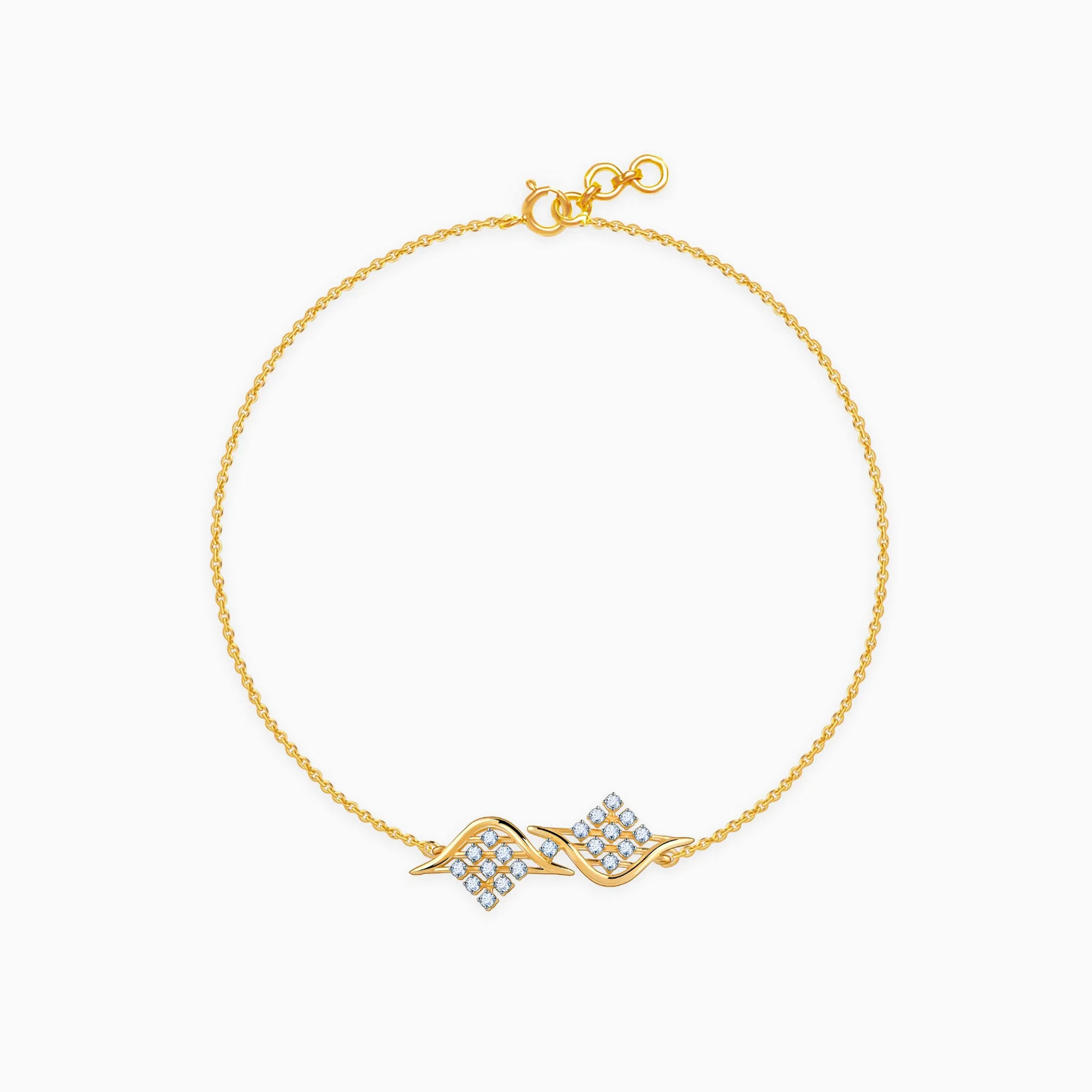Gold Charming Twist Diamond Bracelet Giva