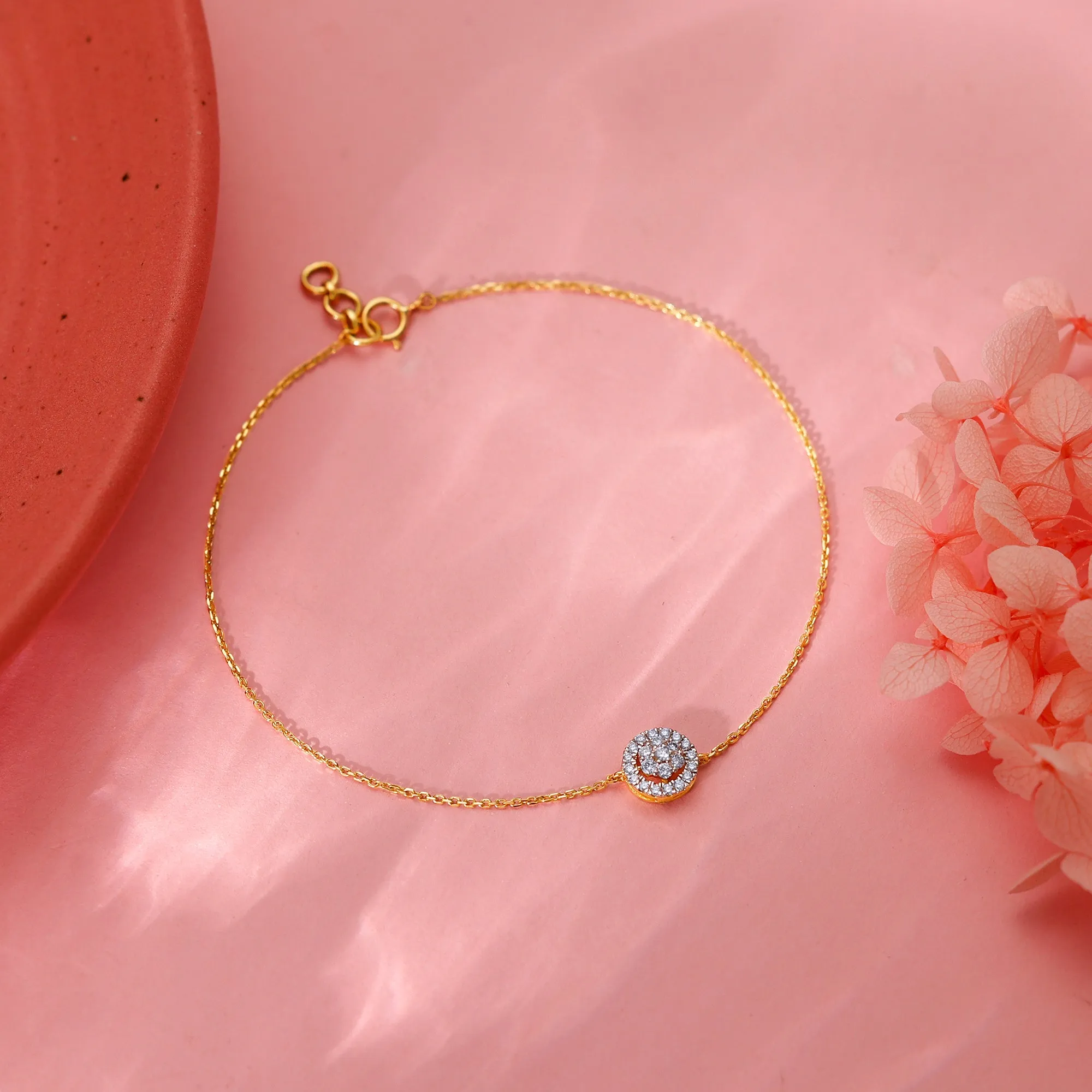 Gold Endless Circle Diamond Bracelet Giva