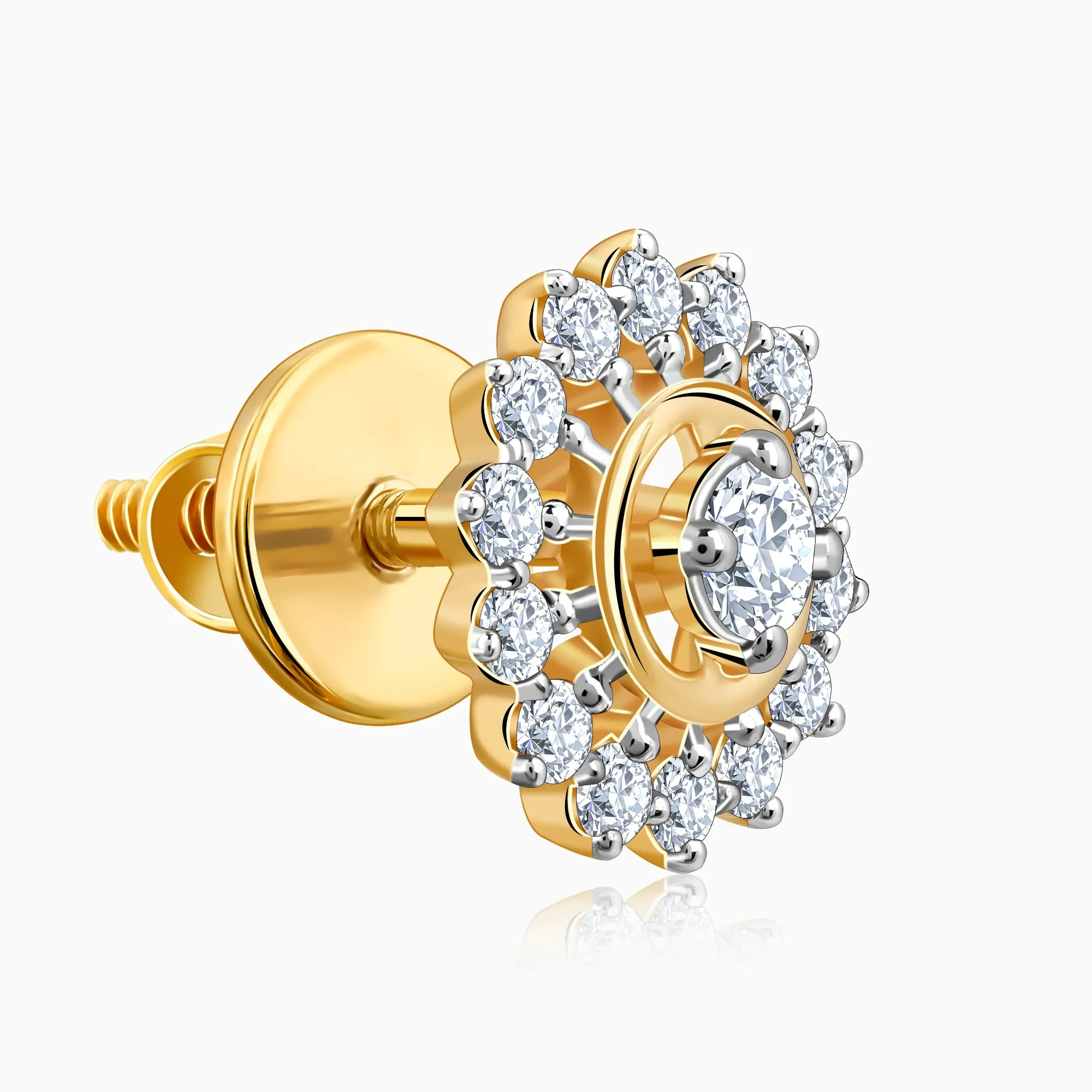 Gold Flower Power Diamond Stud Earrings Giva
