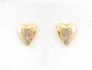 Gold Heart ♡ Diamond Studs