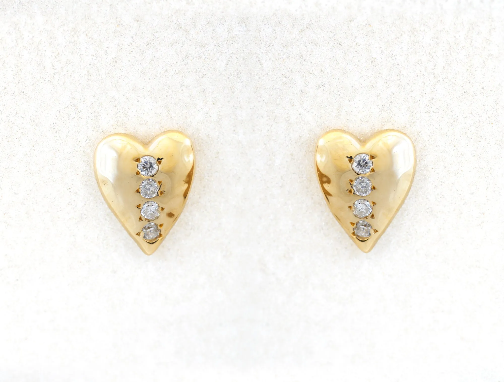 Gold Heart ♡ Diamond Studs