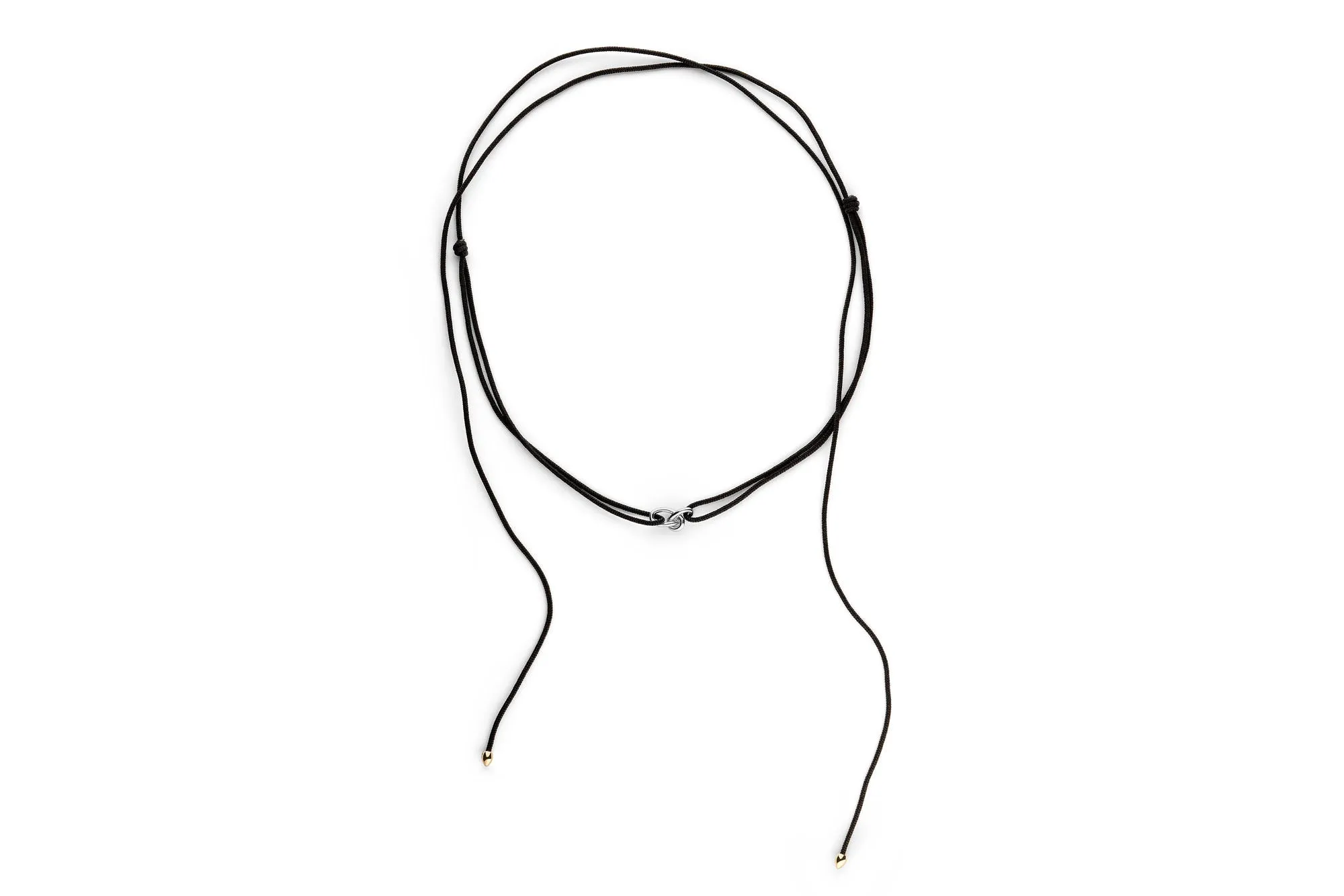 Gold Knot 14K Whitegold Cord Necklace