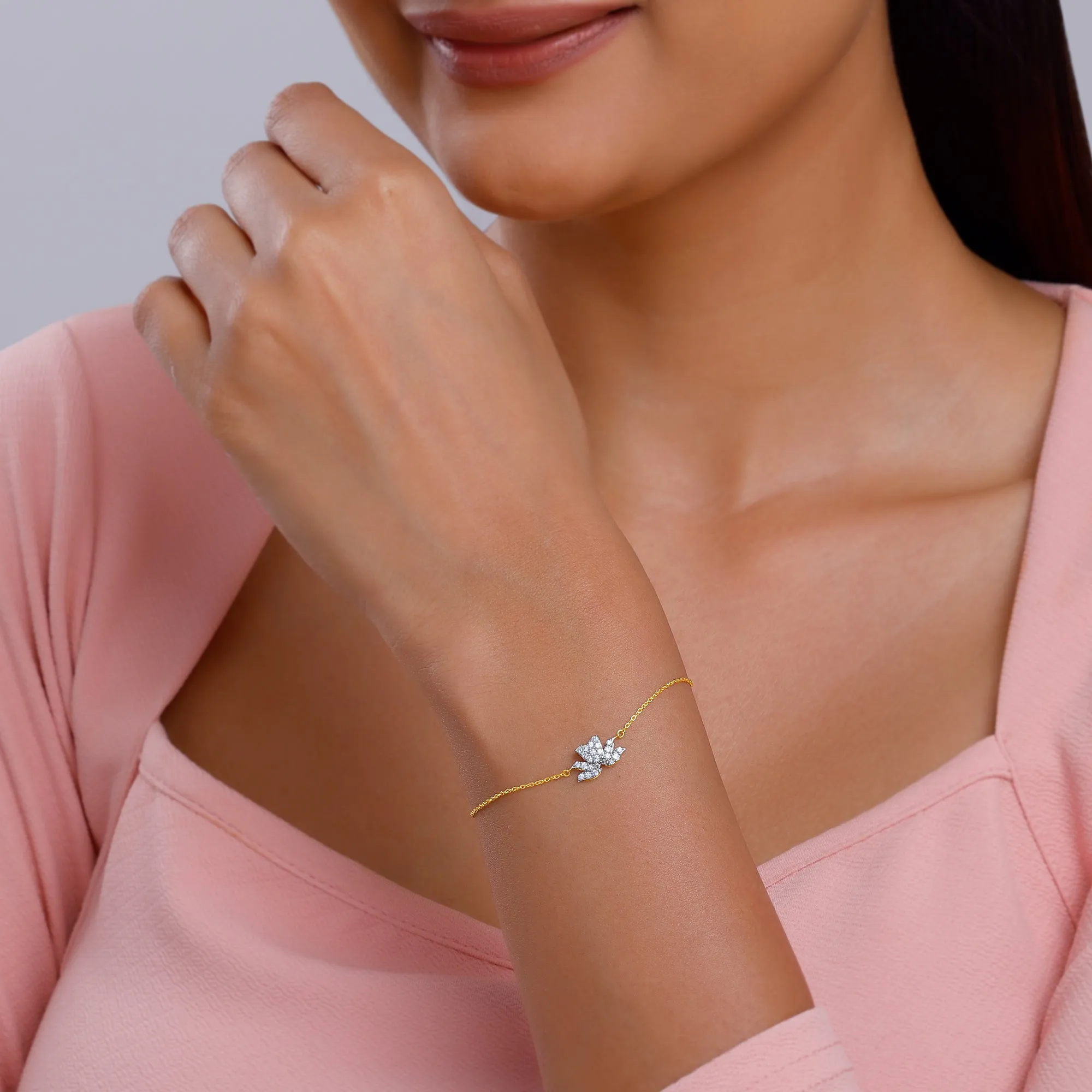 Gold Lotus Glow Diamond Bracelet Giva
