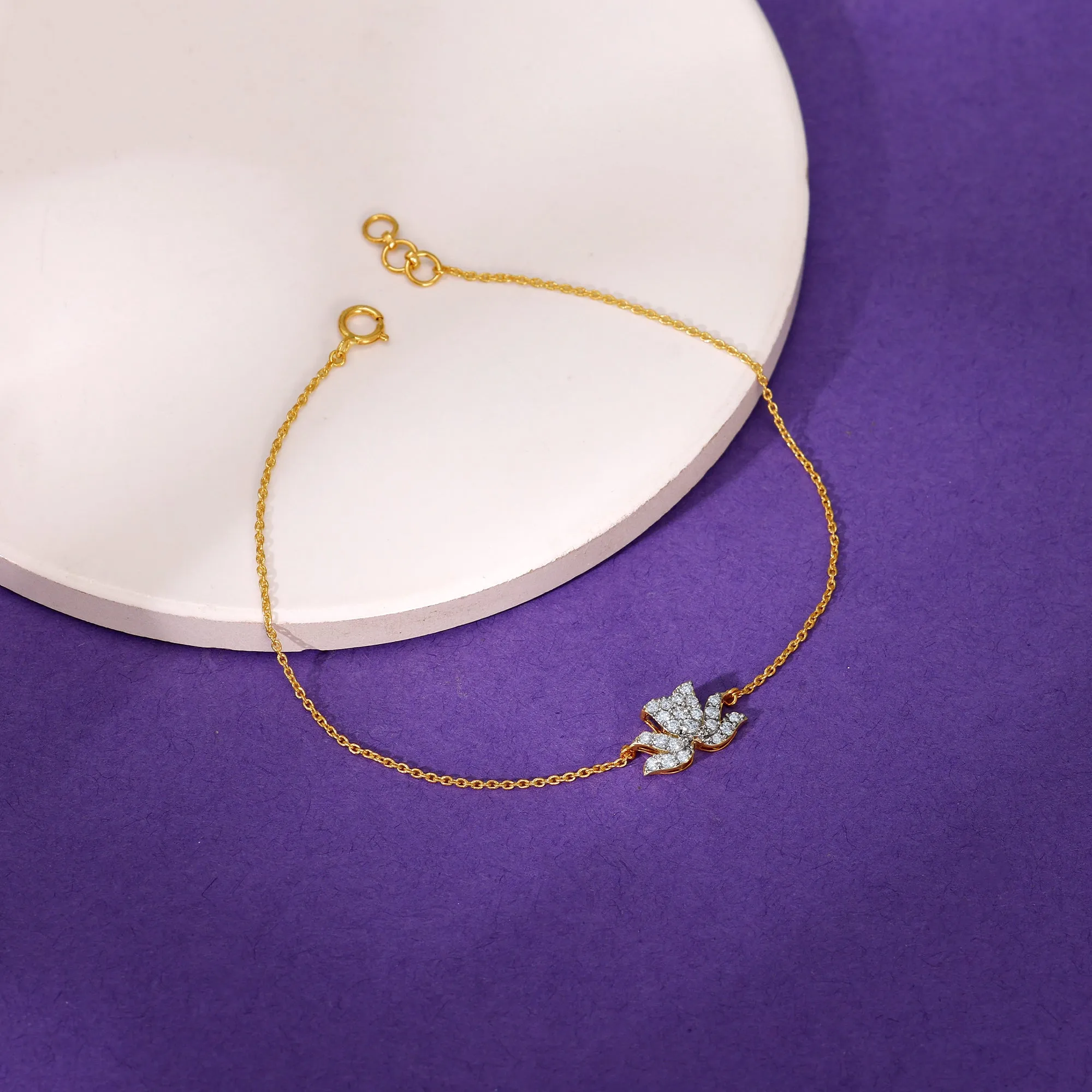 Gold Lotus Glow Diamond Bracelet Giva
