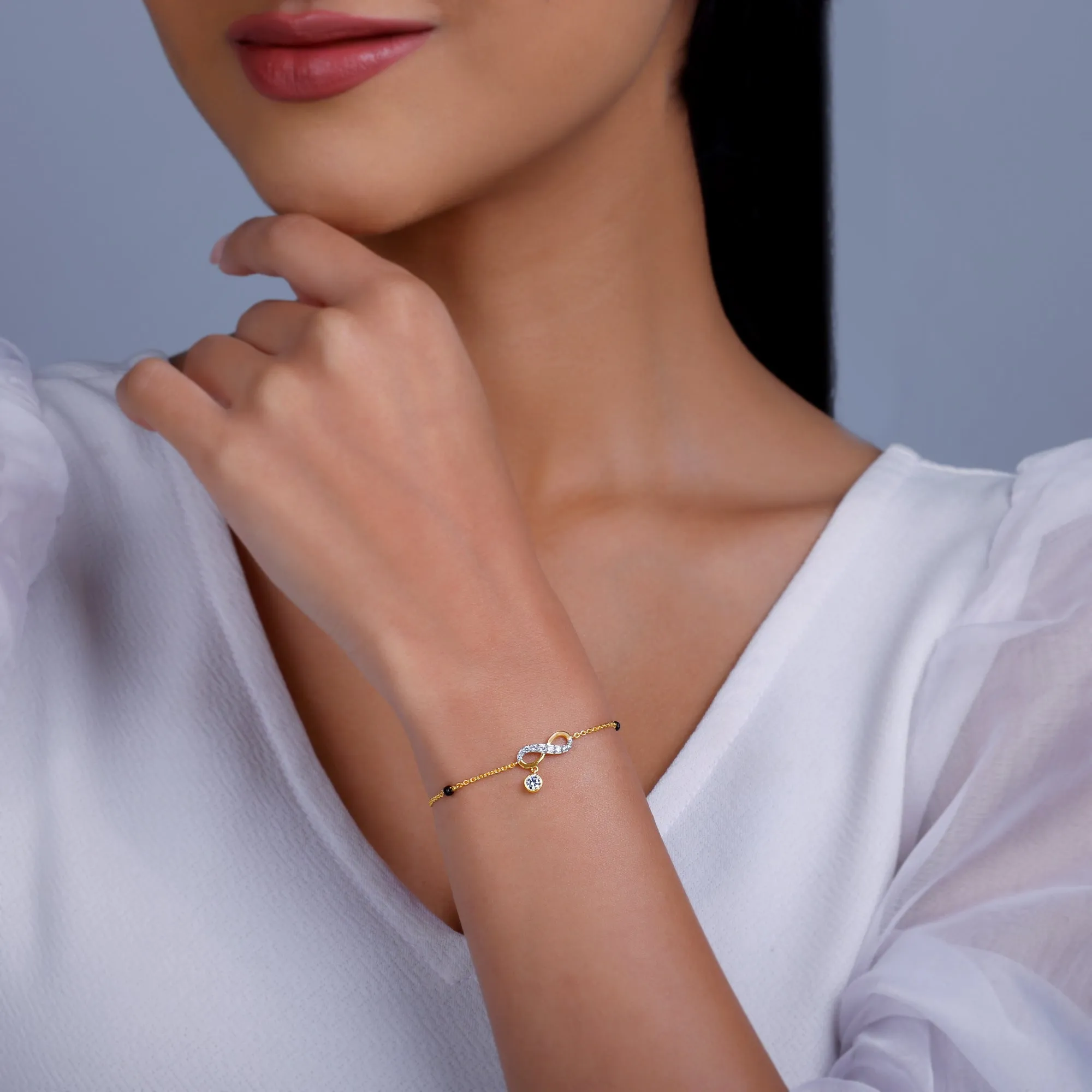 Gold Nitya Diamond Mangalsutra Bracelet Giva