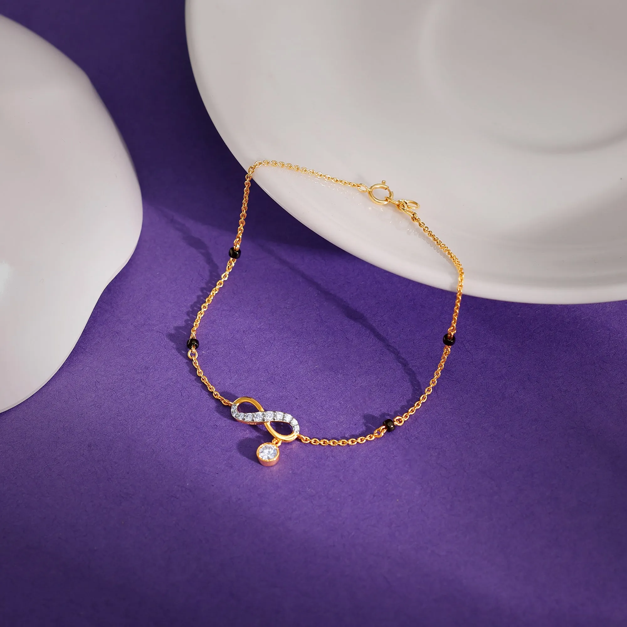 Gold Nitya Diamond Mangalsutra Bracelet Giva