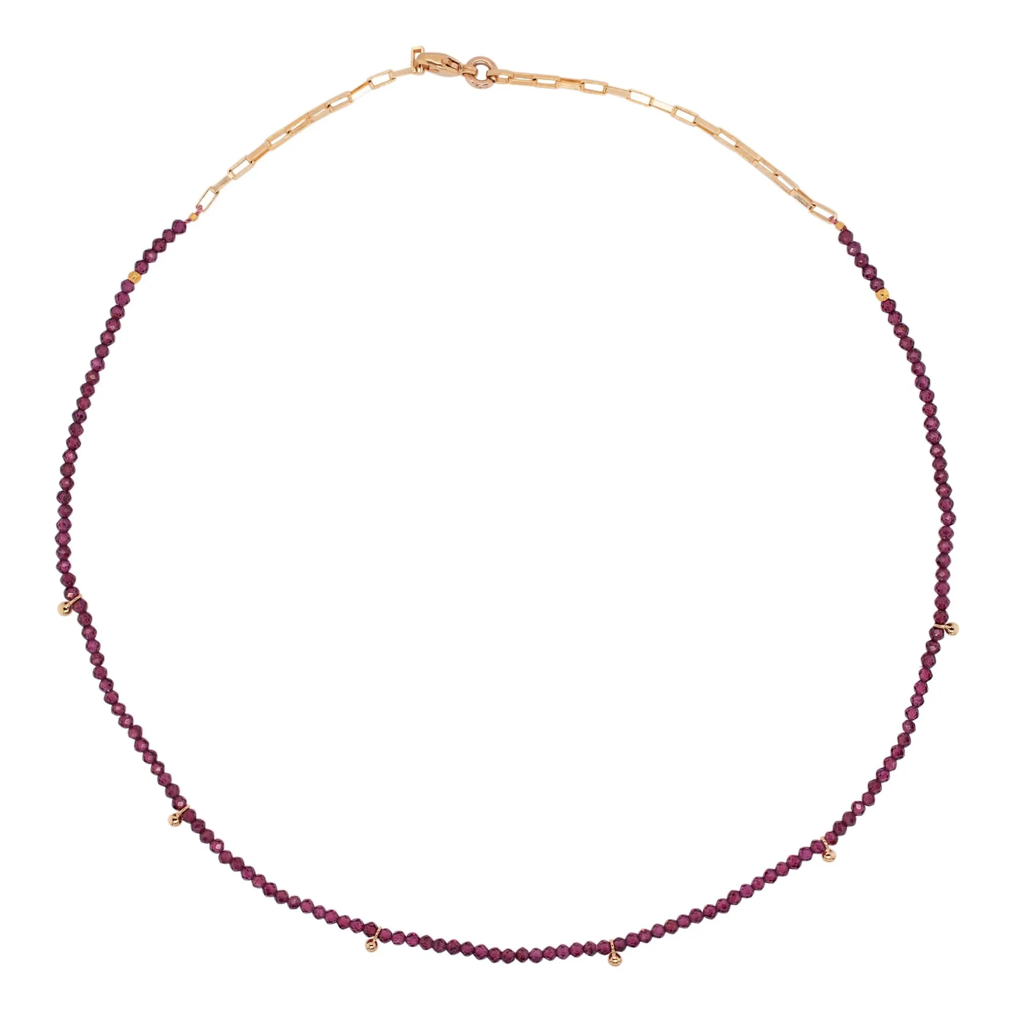 Gold Plated Necklace w. Garnet