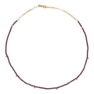 Gold Plated Necklace w. Garnet
