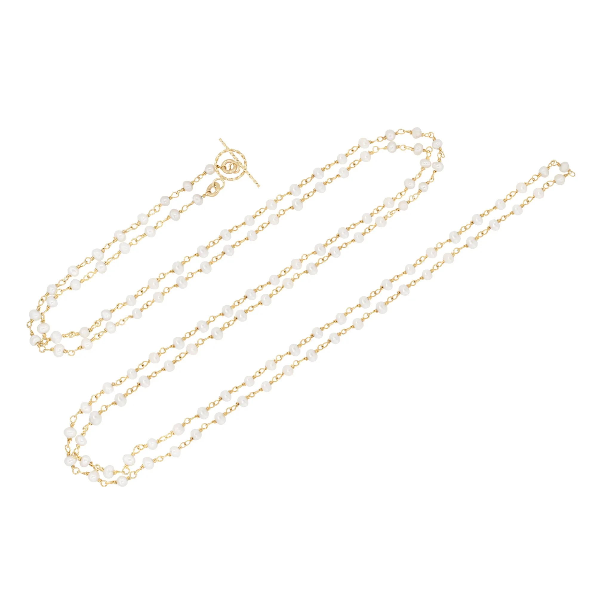 Gold Plated Necklace w. Pearls