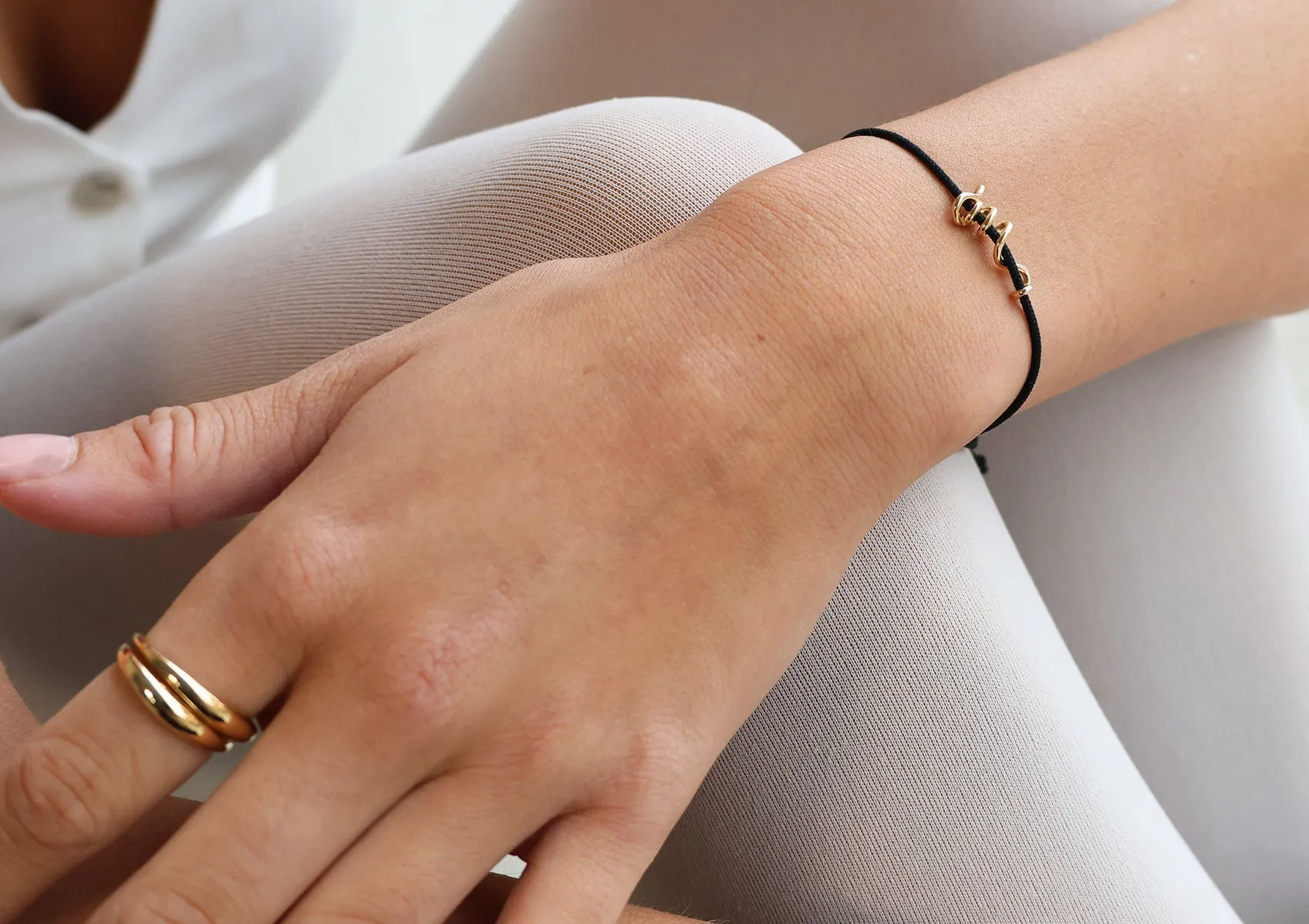 Gold Spiral 14K Whitegold Cord Bracelet