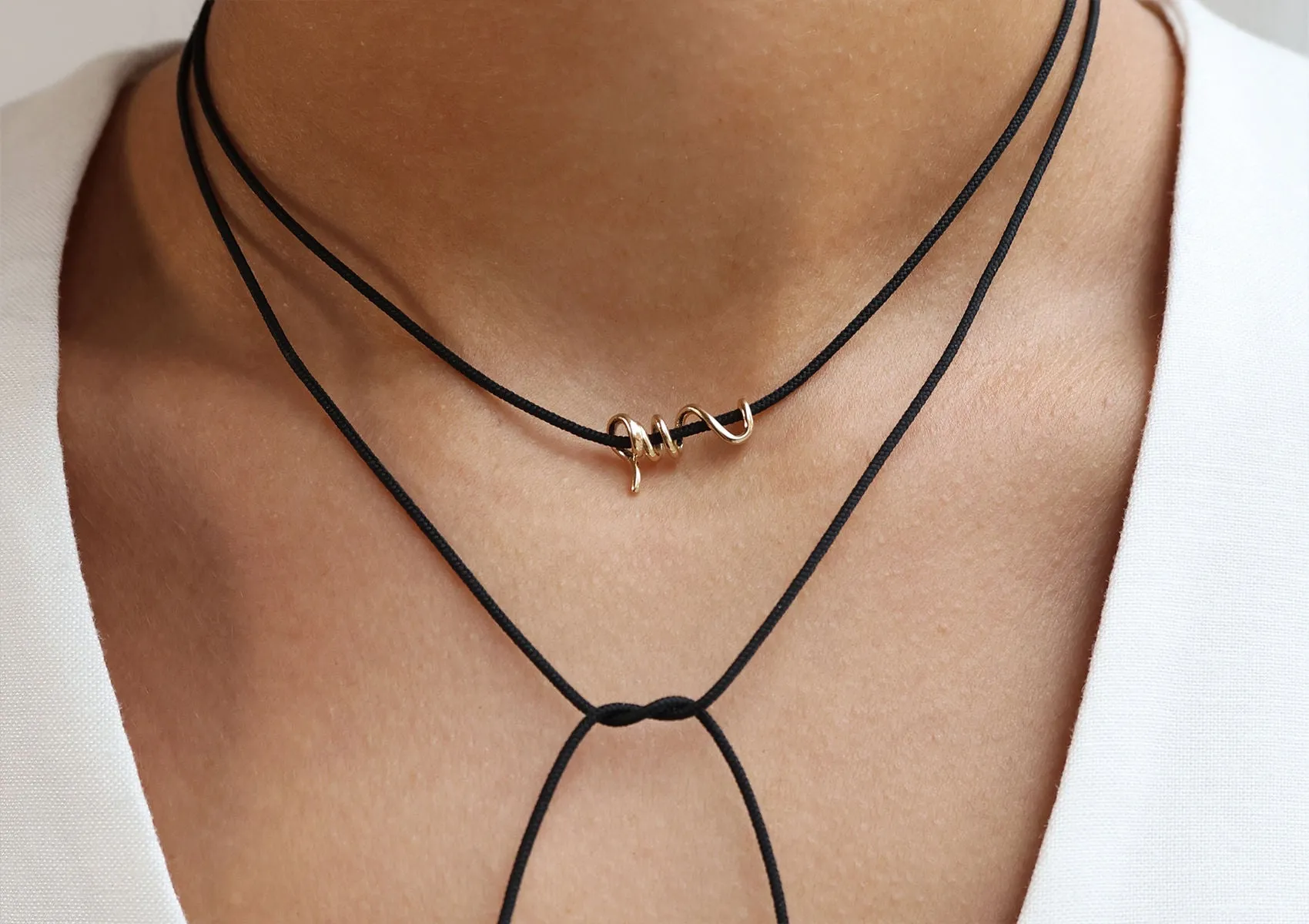 Gold Spiral Cord 14K Gold Cord Necklace