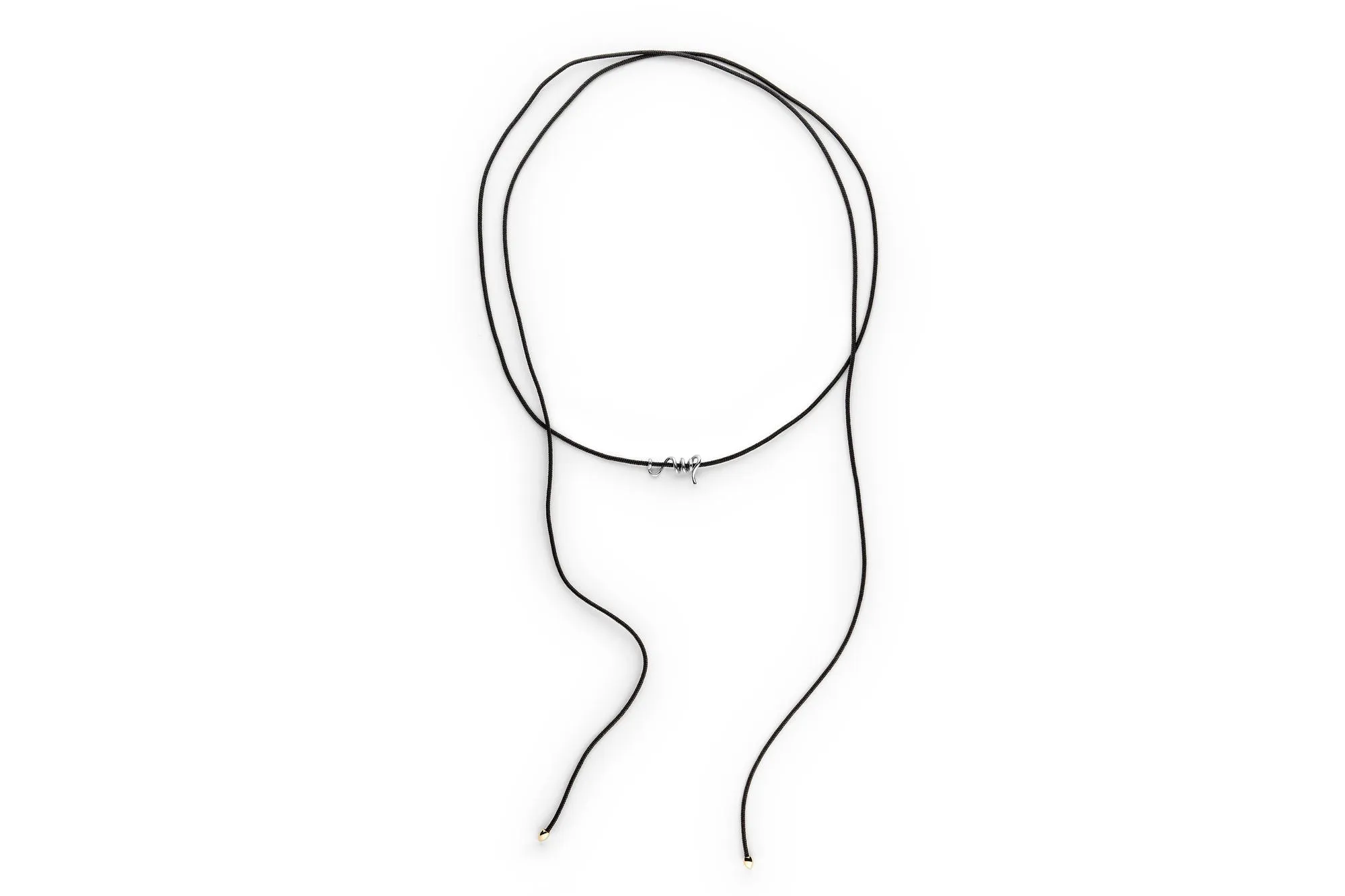 Gold Spiral Cord 14K Whitegold Cord Necklace