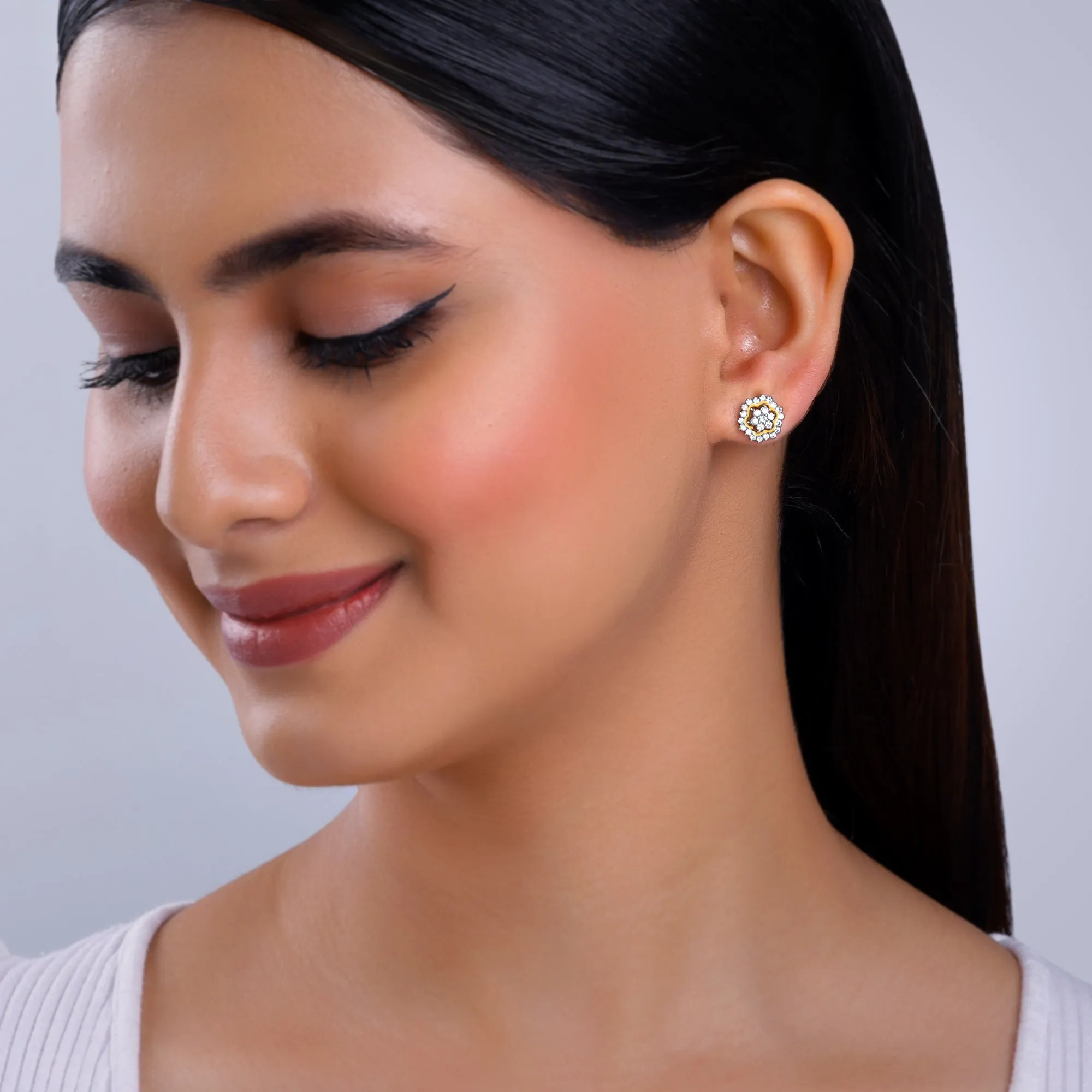 Gold Spring Diamond Studs Giva