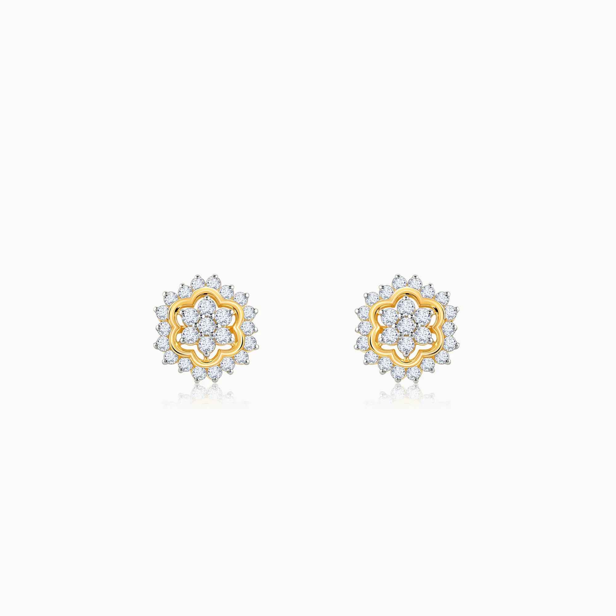 Gold Spring Diamond Studs Giva