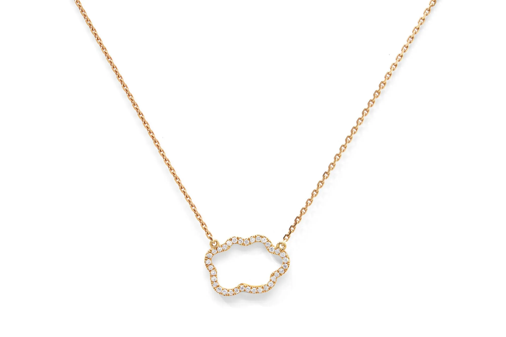 Golden Cloud 18K Gold Necklace w. Diamonds