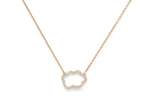Golden Cloud 18K Gold Necklace w. Diamonds
