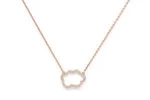 Golden Cloud 18K Rosegold Necklace w. Diamonds