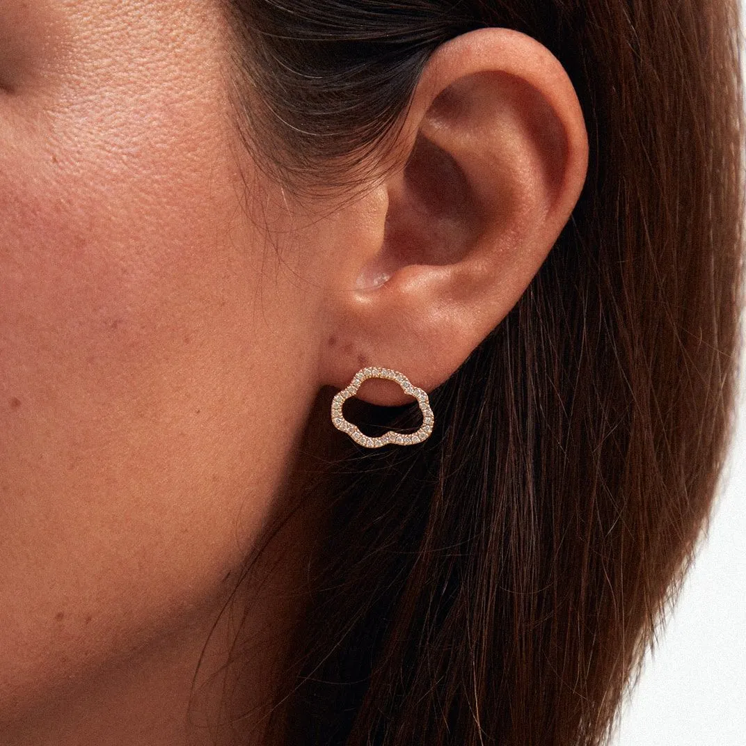 Golden Cloud 18K Rosegold Studs w. Diamonds