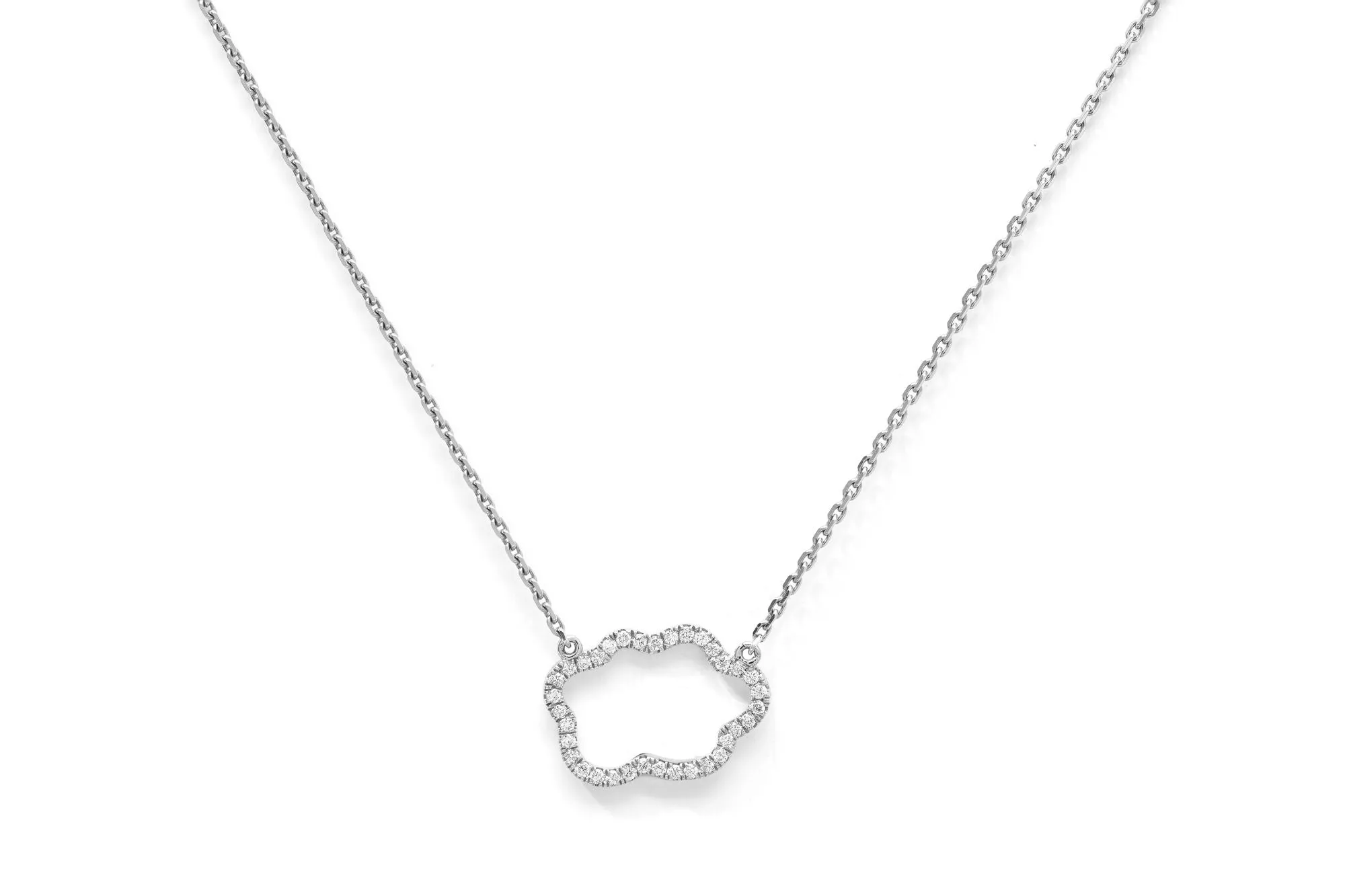 Golden Cloud 18K Whitegold Necklace w. Diamonds