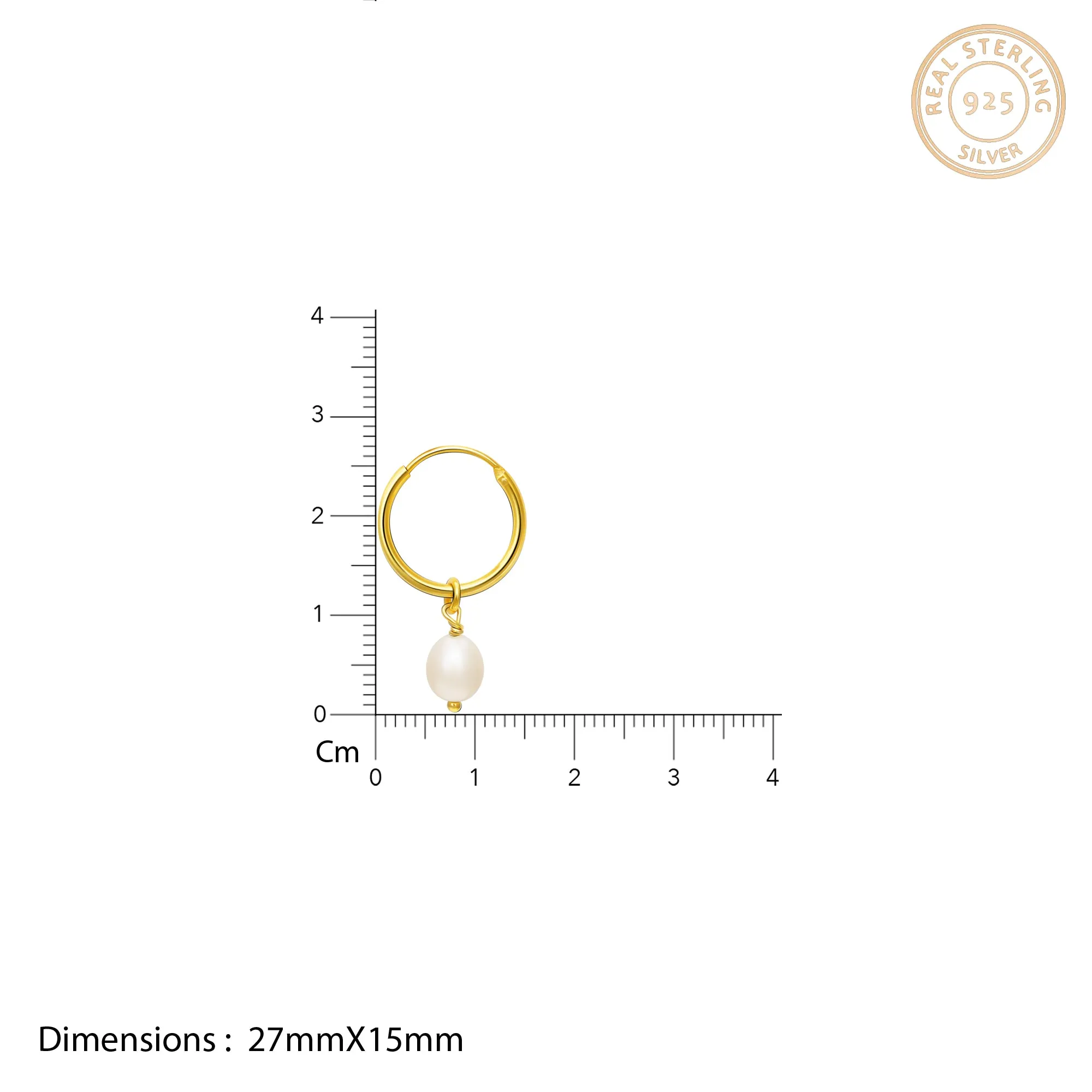 Golden Pearl Drop Hoops Giva