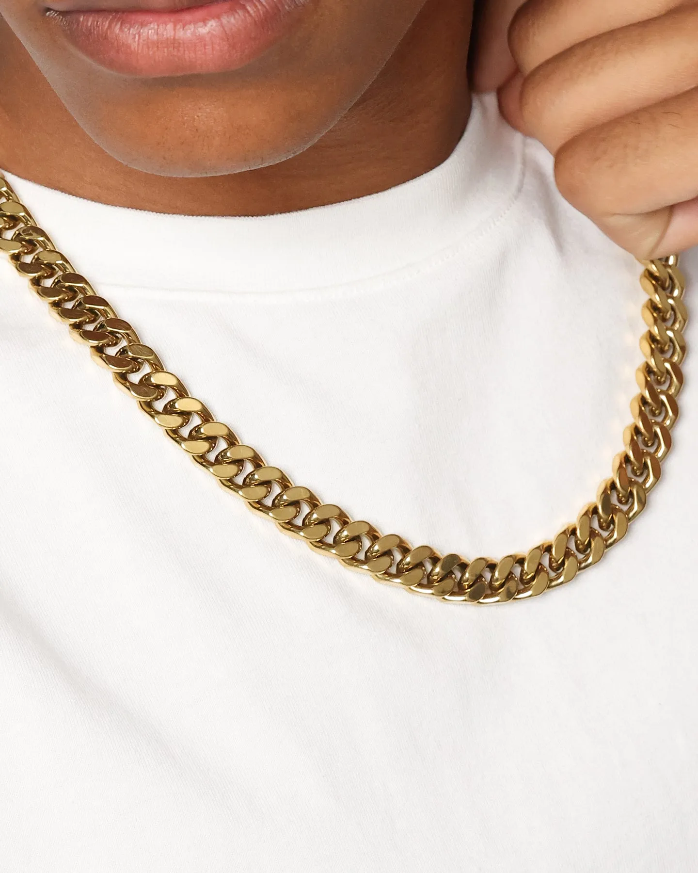 Guess Mainline 11mm 4DC Curb Chain Gold