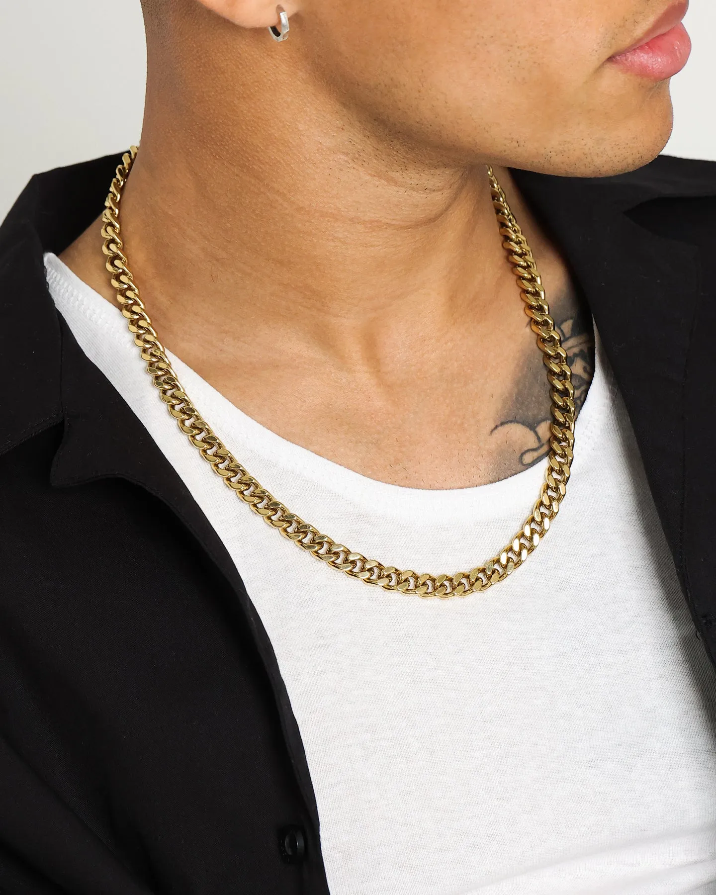 Guess Mainline 8mm 4DC Curb Chain Gold
