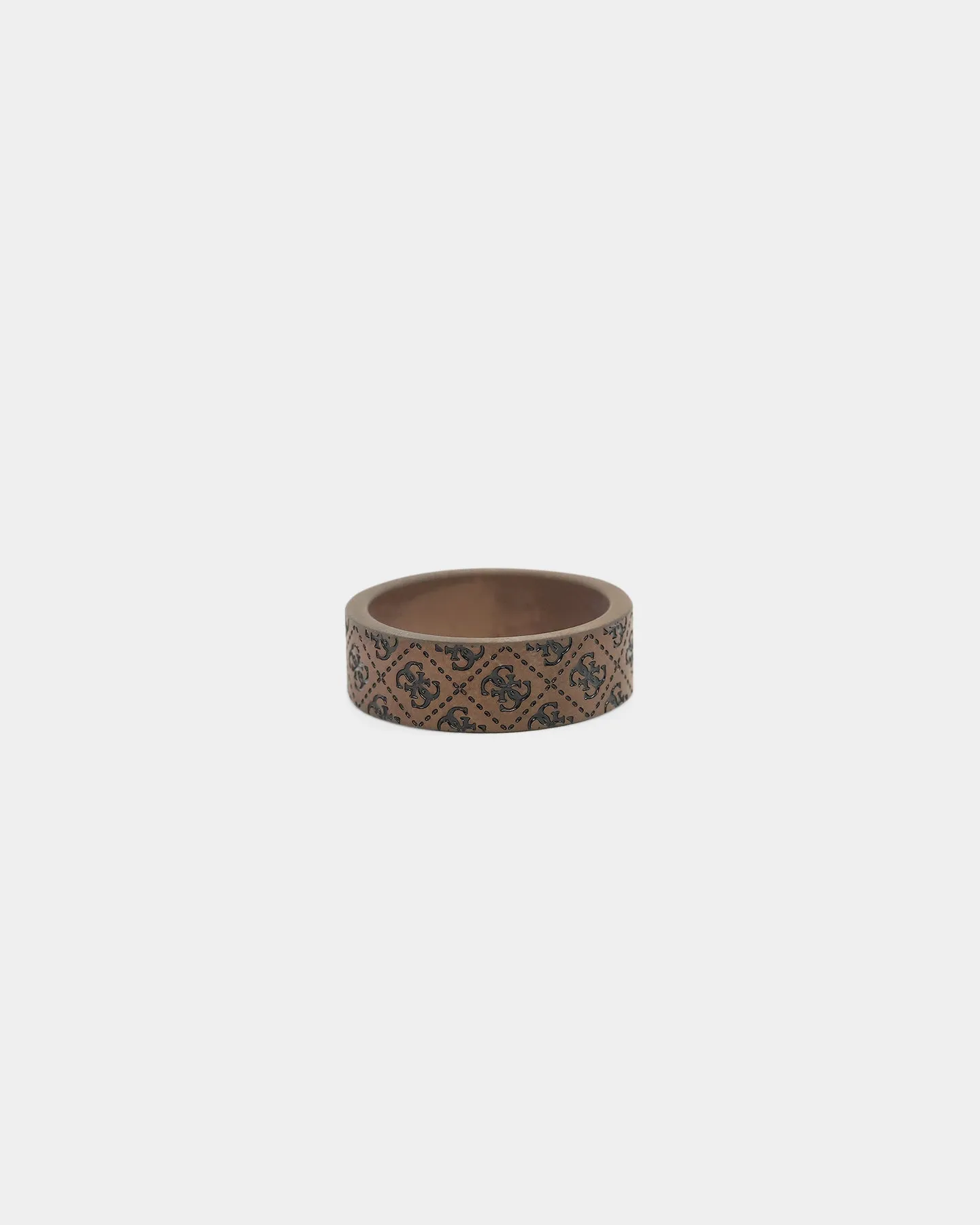 Guess Mainline 8mm 4G Pattern Ring Brown