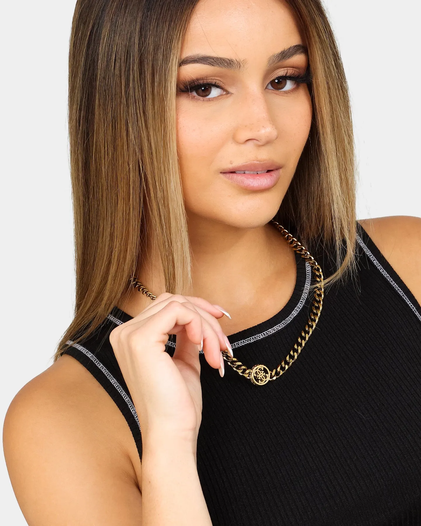 Guess Mainline Log-In Guess 16mm Curb Chain Gold