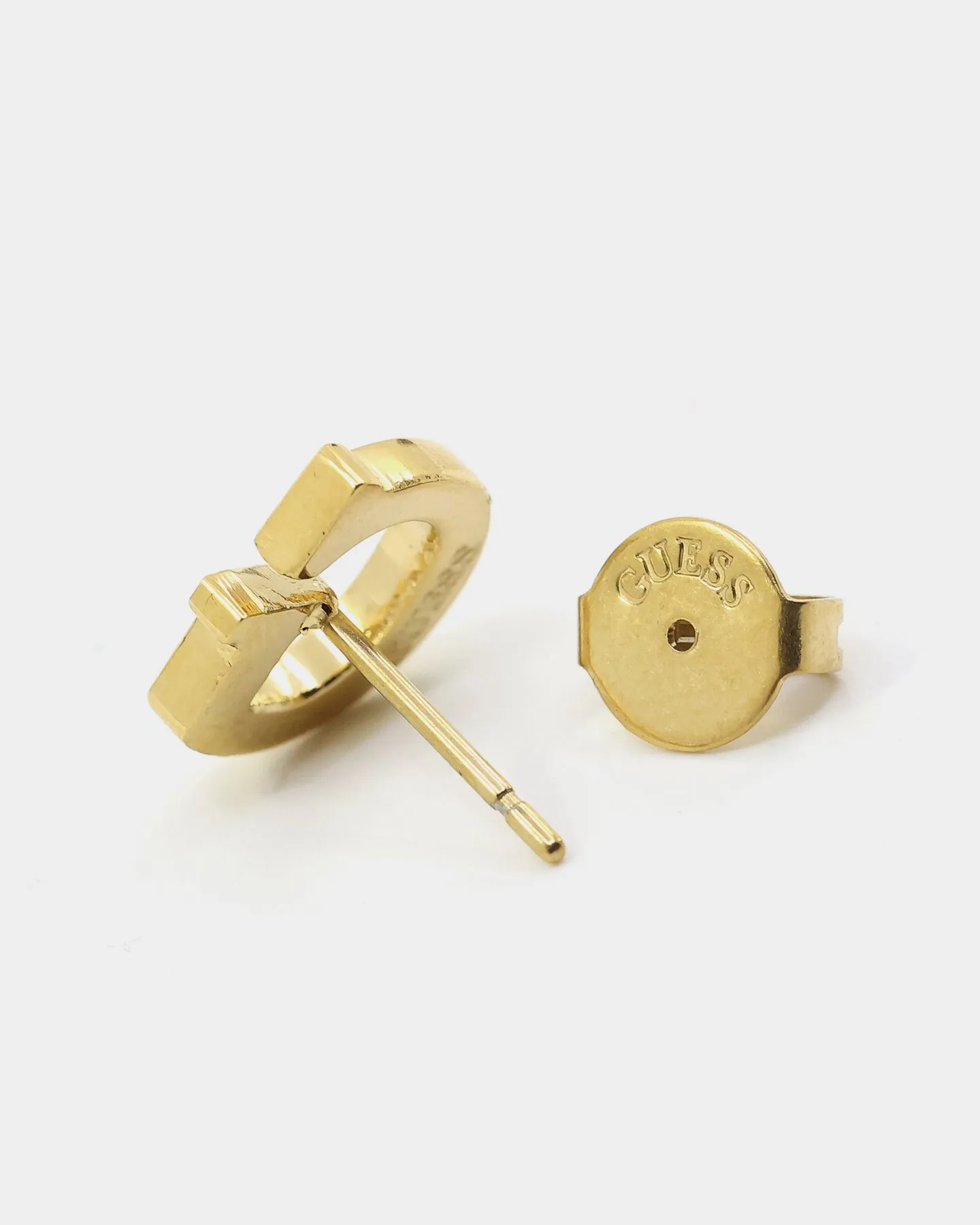Guess Mainline Party Pave G Logo 9mm Stud Earrings Gold