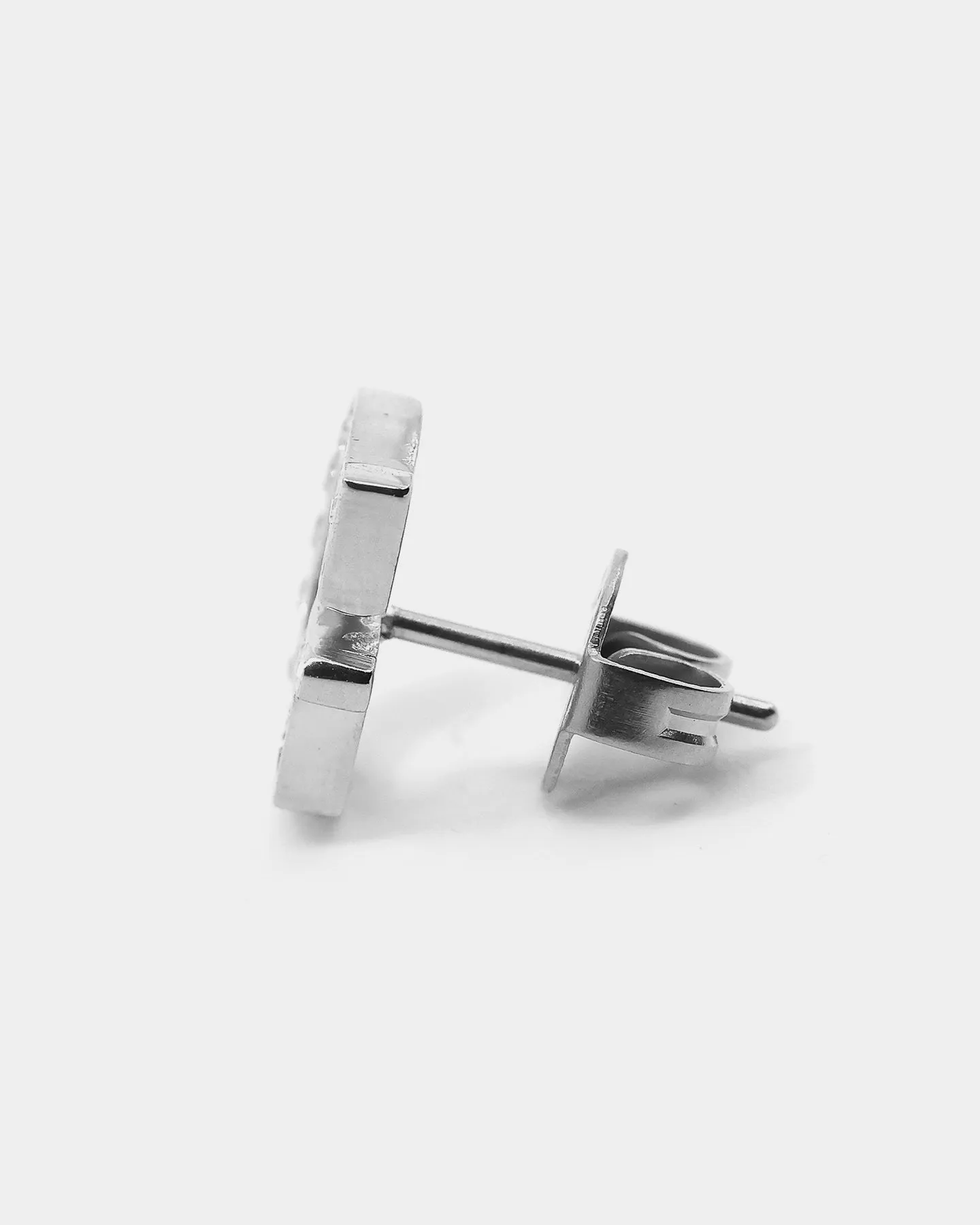 Guess Mainline Party Pave G Logo 9mm Stud Earrings Silver