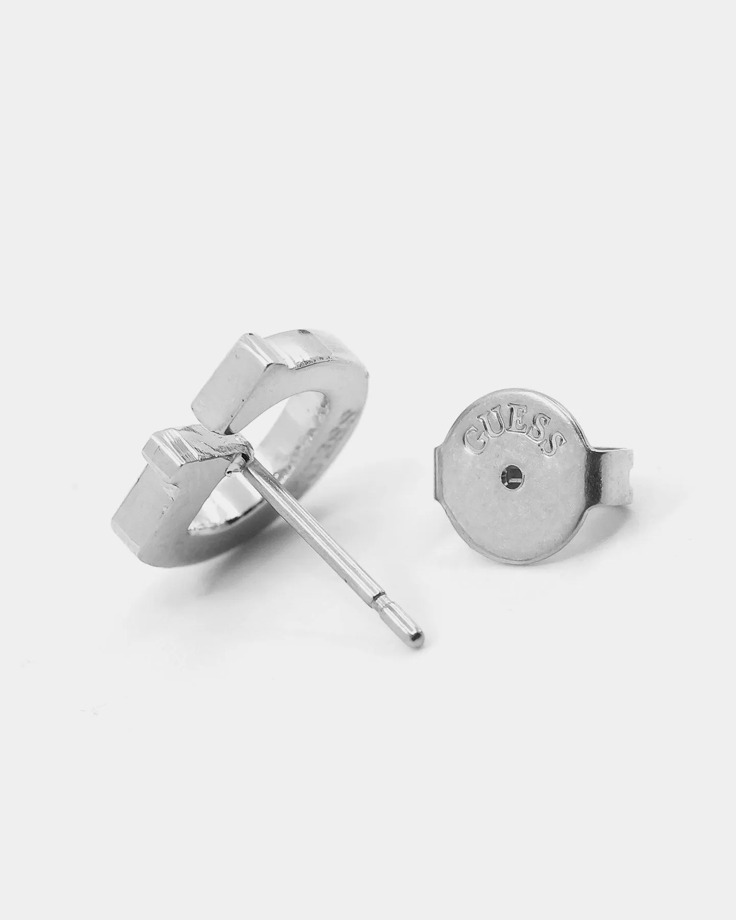 Guess Mainline Party Pave G Logo 9mm Stud Earrings Silver