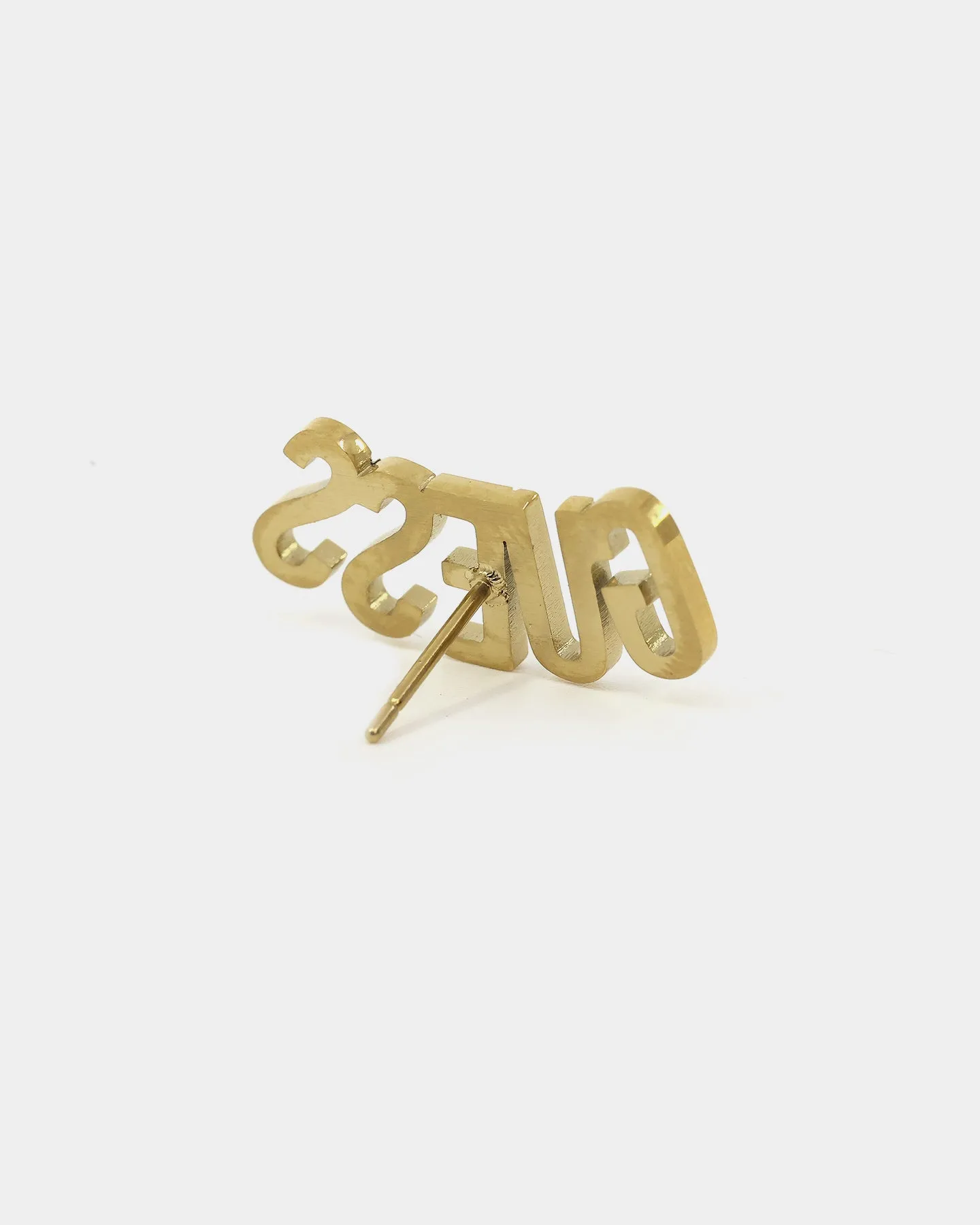 Guess Mainline Women's Guess Script Stud Earrings Gold