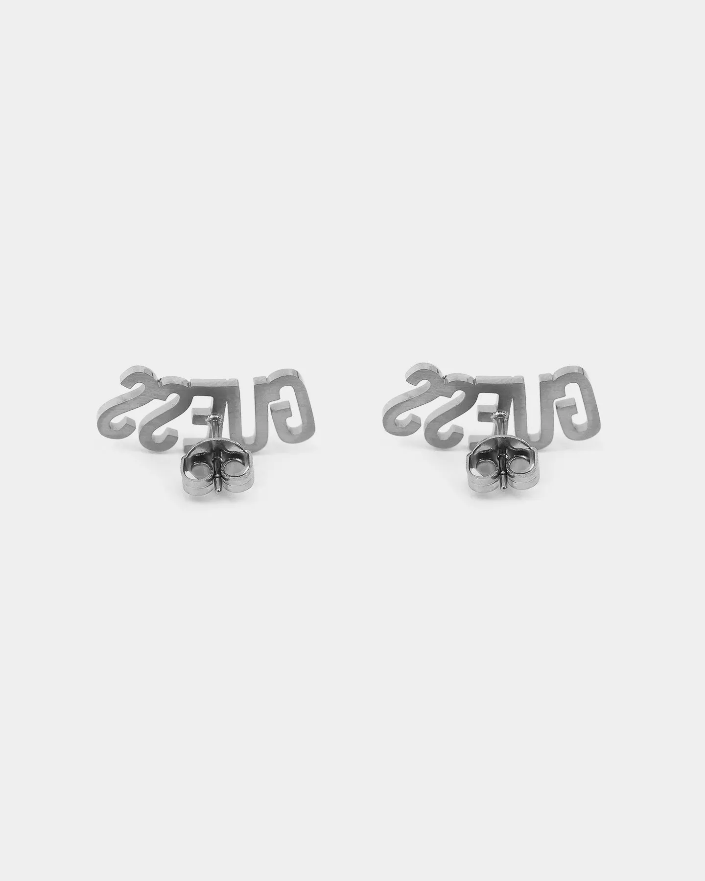 Guess Mainline Women's Guess Script Stud Earrings Silver