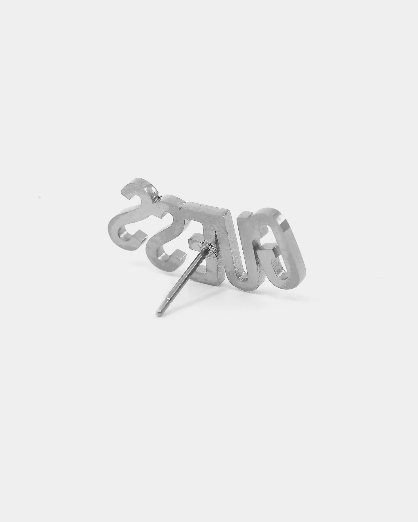 Guess Mainline Women's Guess Script Stud Earrings Silver