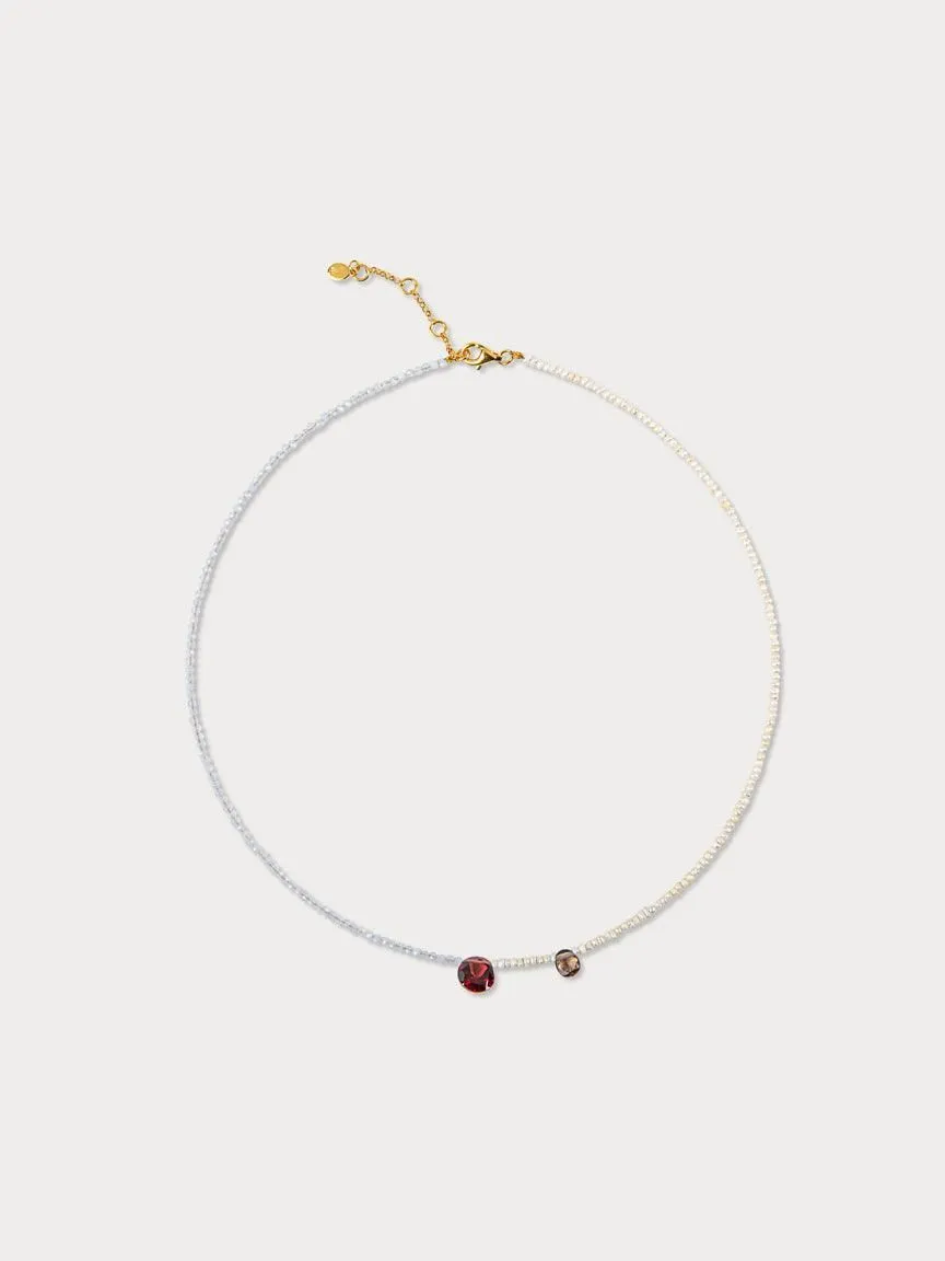 Half Full Garnet Necklace