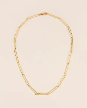 Hammered link chain 18K Gold Necklace