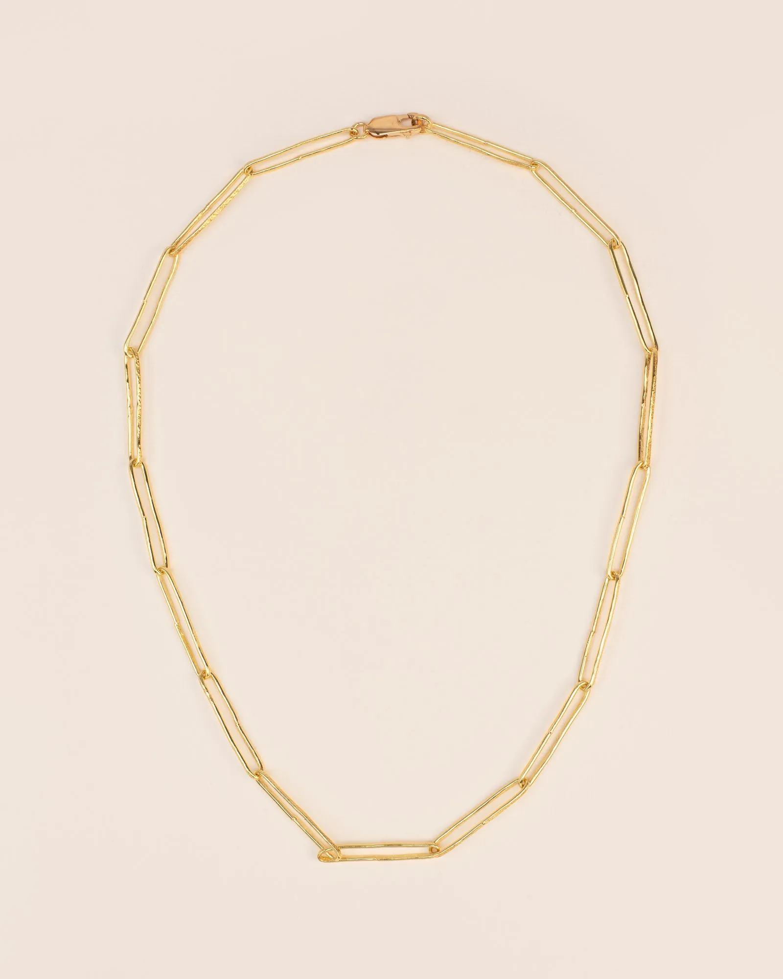 Hammered link chain 18K Gold Necklace
