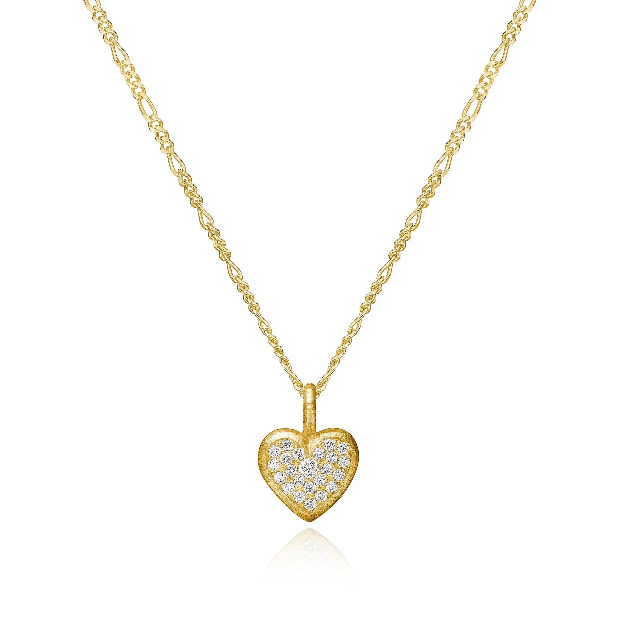 Heart 18K Gold Pendant w. Diamond