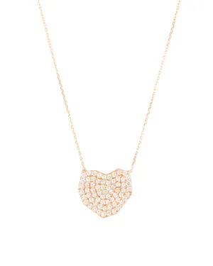 Heart 18K Gold, Whitegold or Rosegold Necklace w. Diamonds