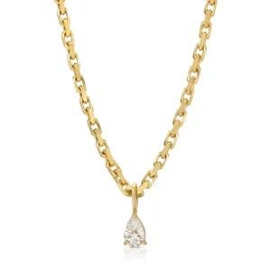 HEAVY CHAIN WITH PEAR DIAMOND PENDANT Anita Ko