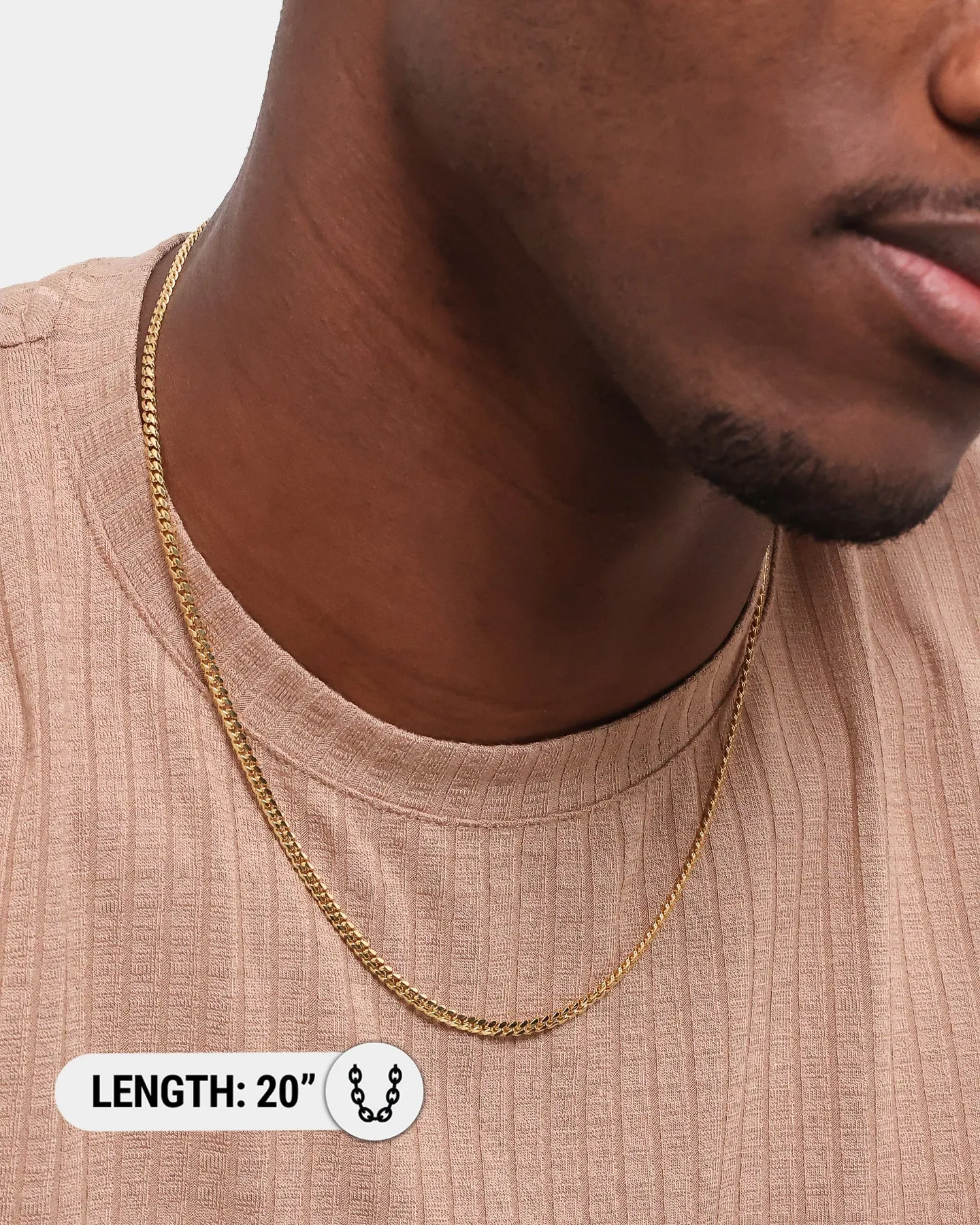House Of Auric 3mm Cuban Chain 18K Gold Vermei