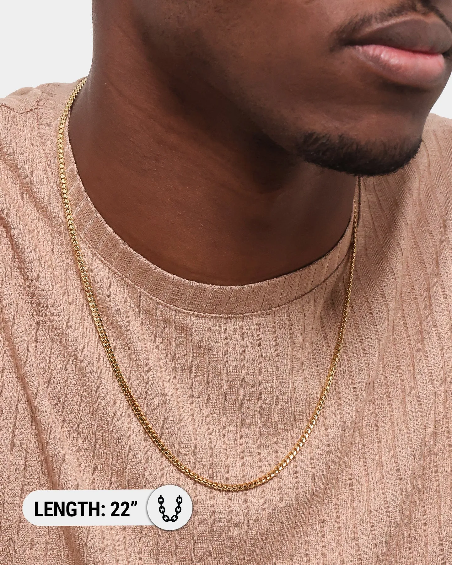 House Of Auric 3mm Cuban Chain 18K Gold Vermei