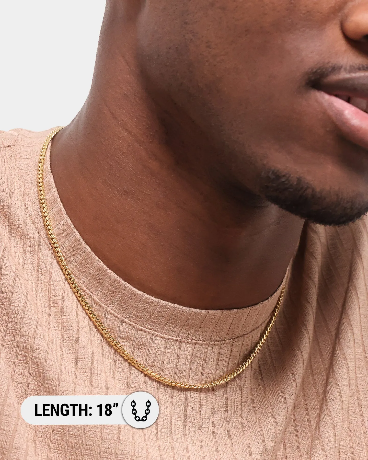 House Of Auric 3mm Cuban Chain 18K Gold Vermei