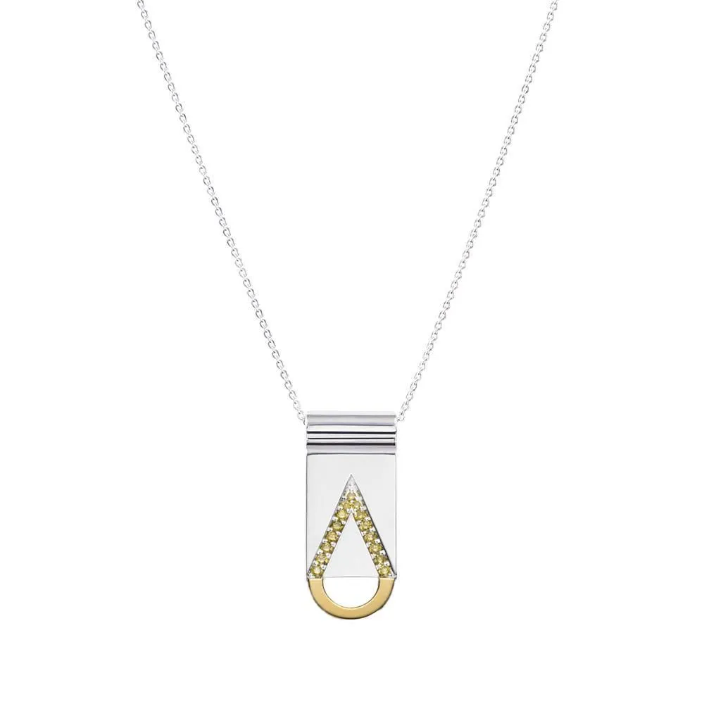 Icon Dewdrop 18K Silver & Gold Plated Necklace w. Diamond