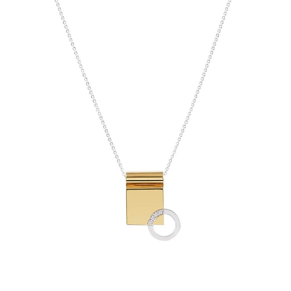 Icon Infinity 18K Gold Plated or Silver Necklace w. Diamond