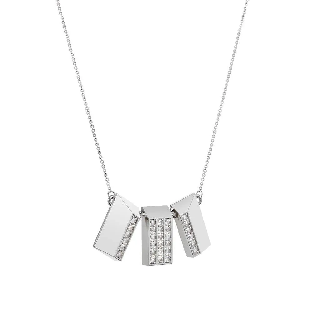 Icon Trinity Silver Necklace w. Topaz